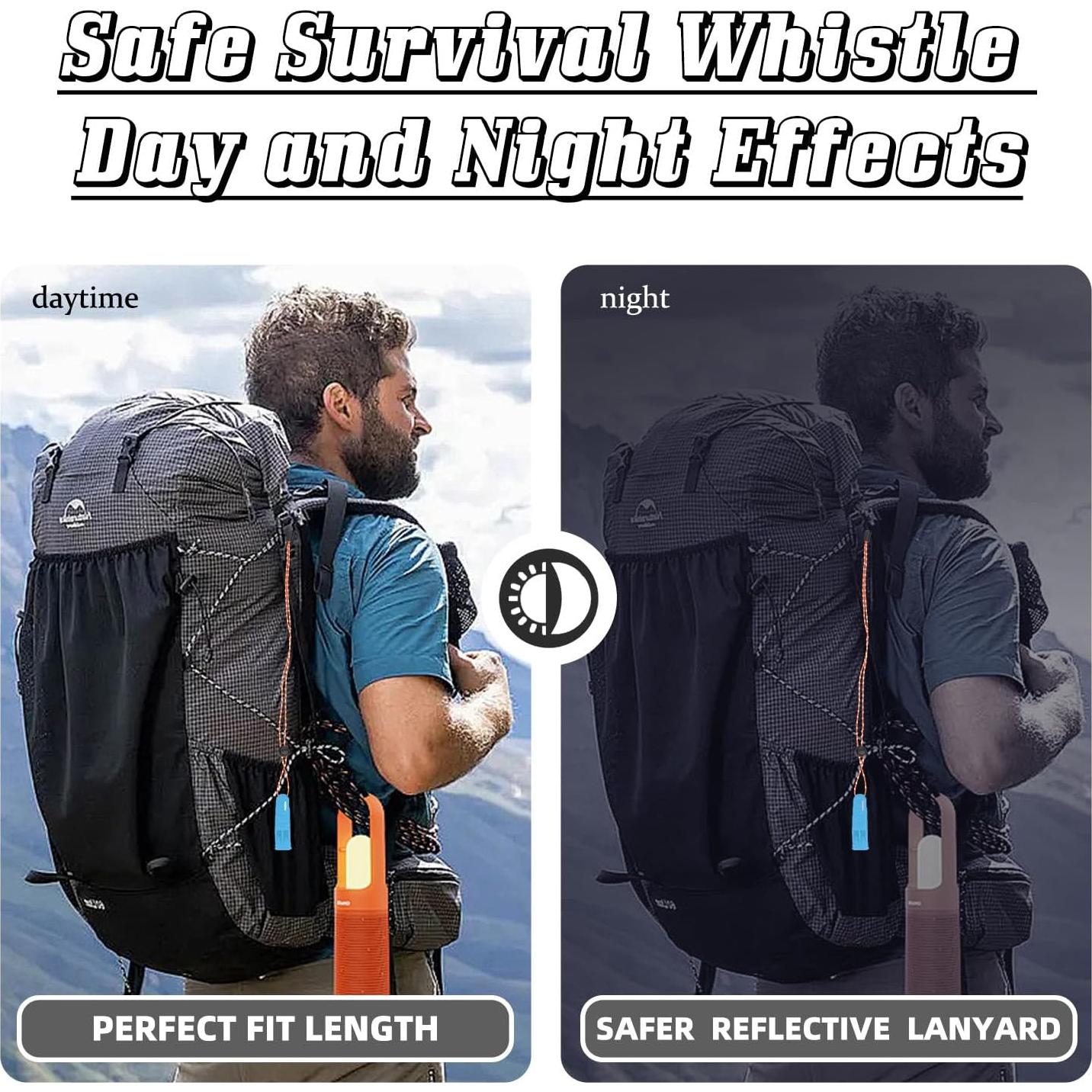 4 Silbatos de Emergencia VOGUCCLO con Cordón Ajustable Azul