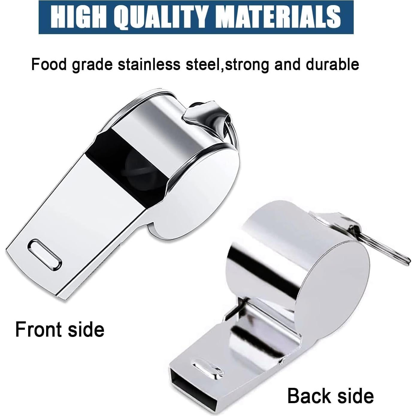 Silbato de Acero Inoxidable Tiankohelan 3 Pcs para Deportes