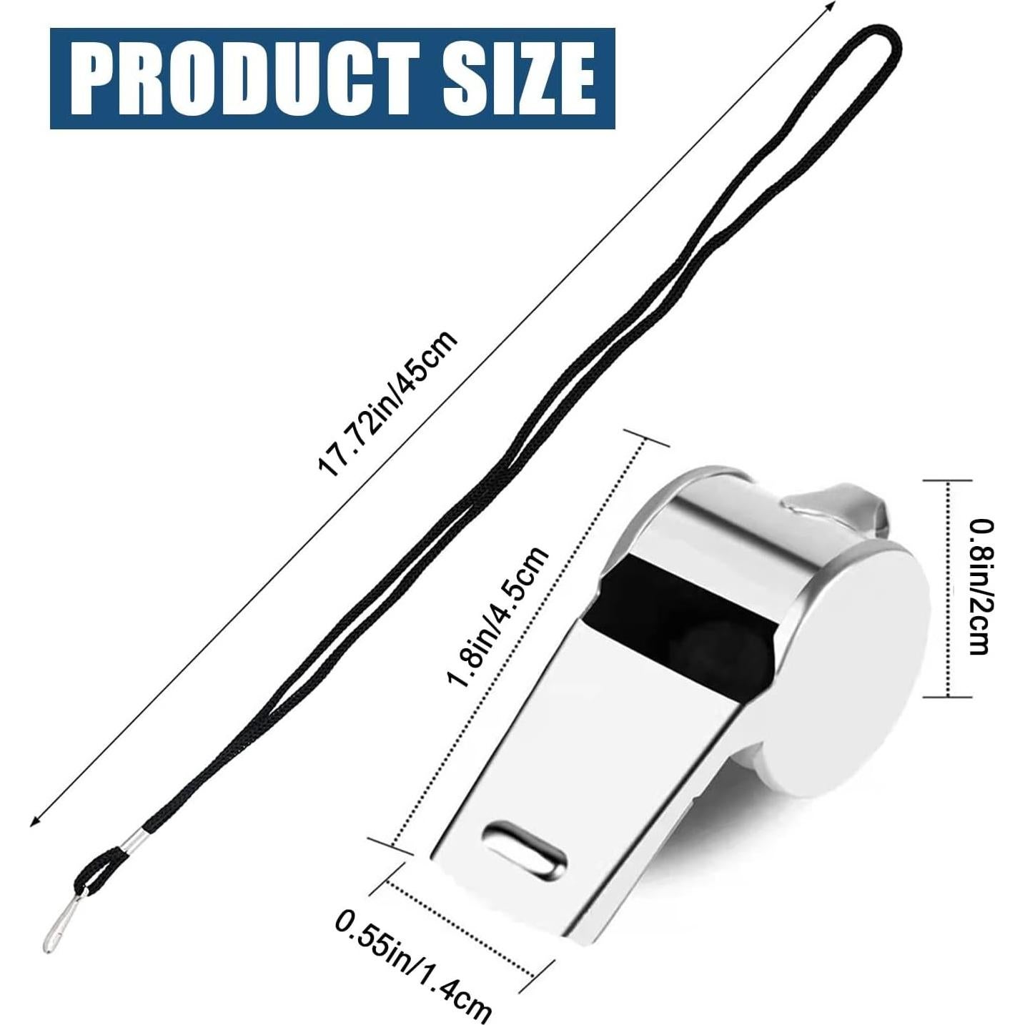 Silbato de Acero Inoxidable Tiankohelan 3 Pcs para Deportes