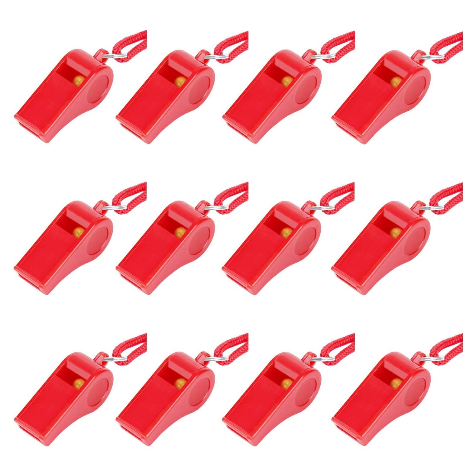 Silbato de Emergencia Fya 12PCS Rojo 120dB con Cordón