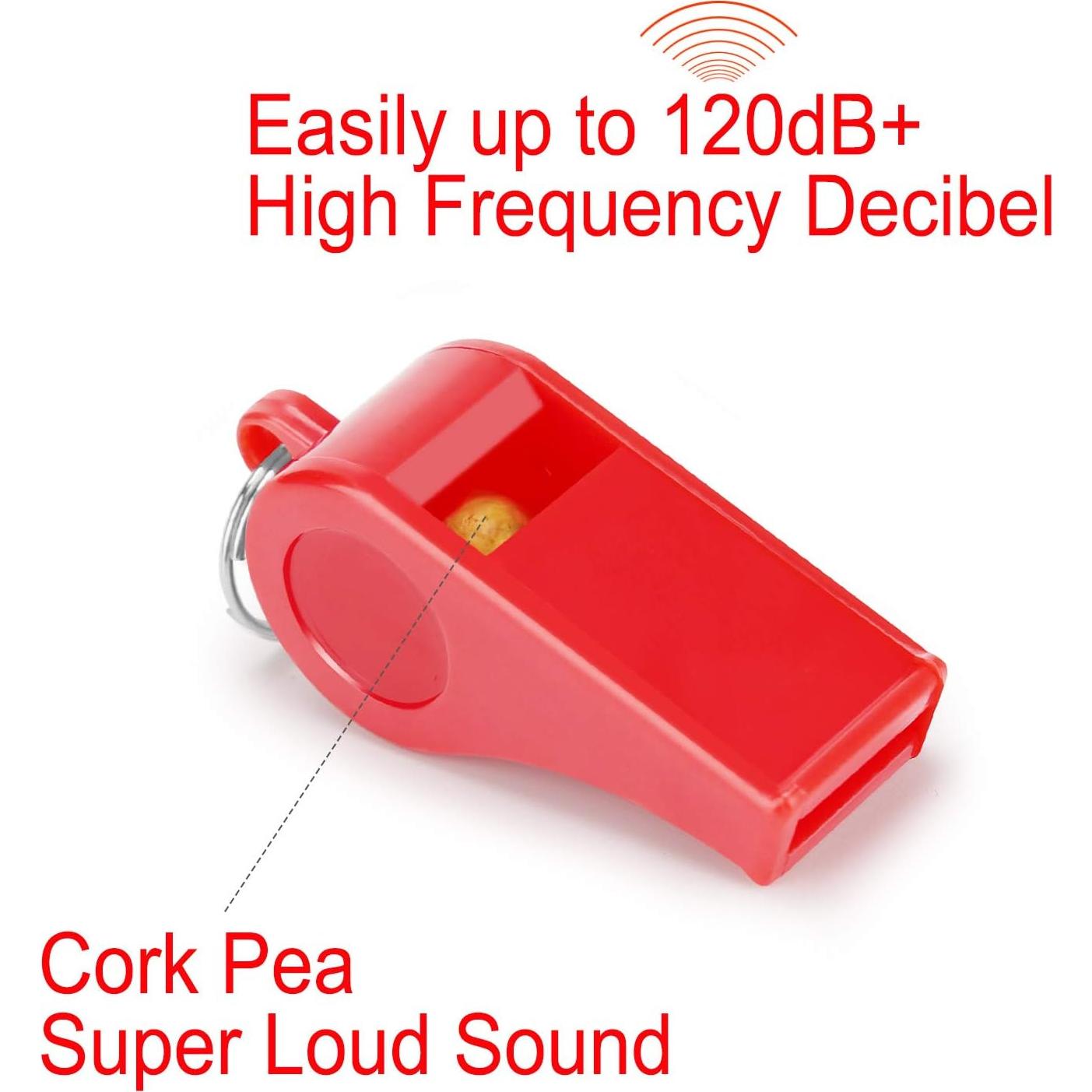 Silbato de Emergencia Fya 12PCS Rojo 120dB con Cordón