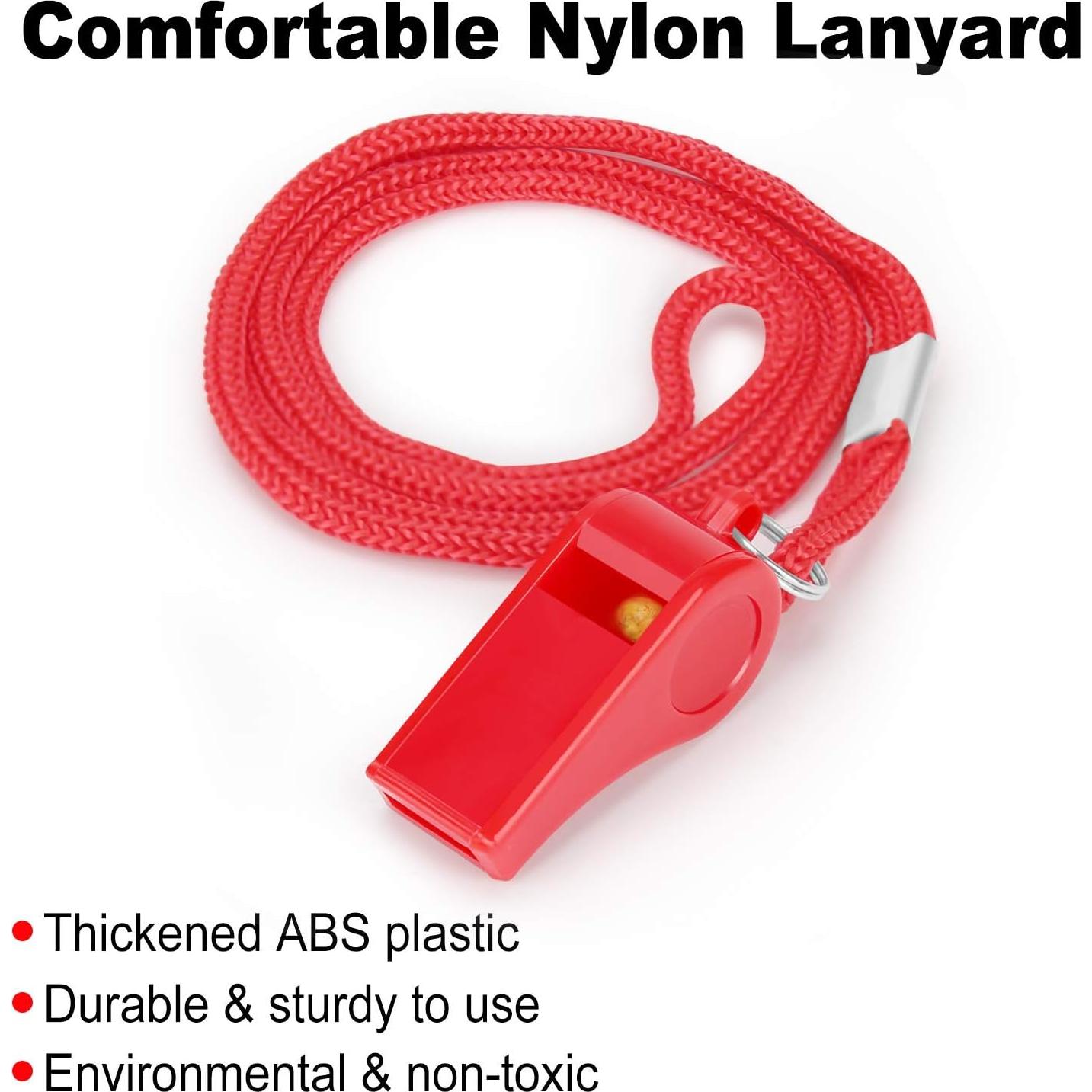 Silbato de Emergencia Fya 12PCS Rojo 120dB con Cordón