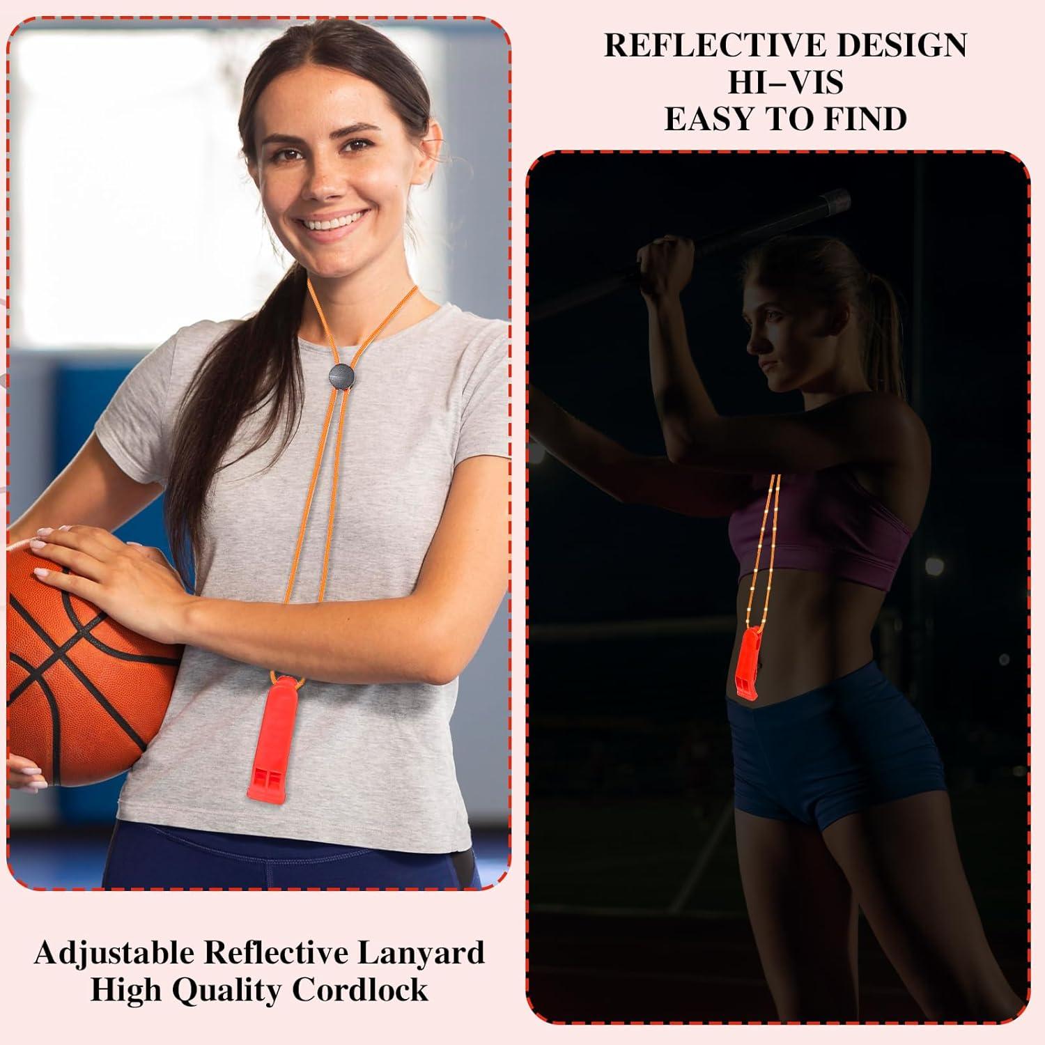 Silbatos de Emergencia JIEYAO 4 Pcs con Cordón Ajustable