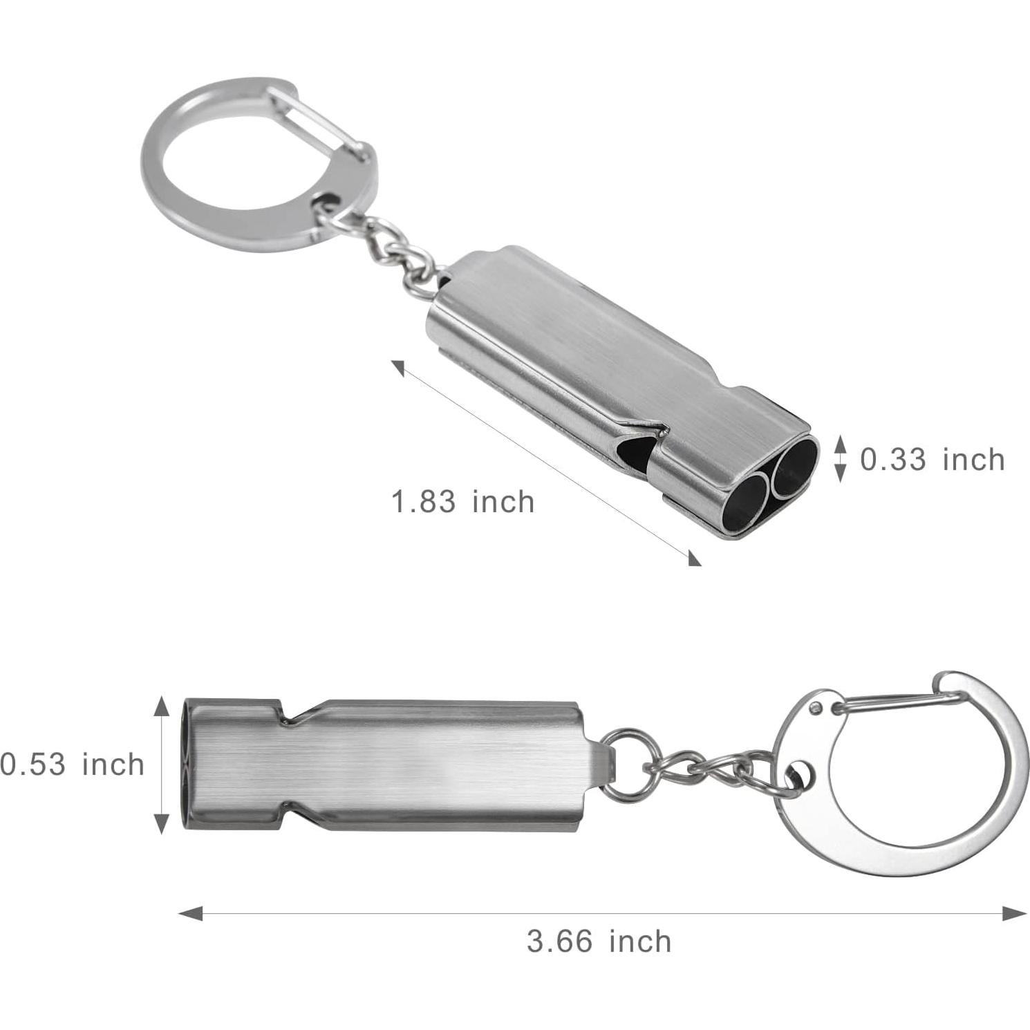 Silbato de Supervivencia AINOORA Acero Inoxidable 2 Piezas