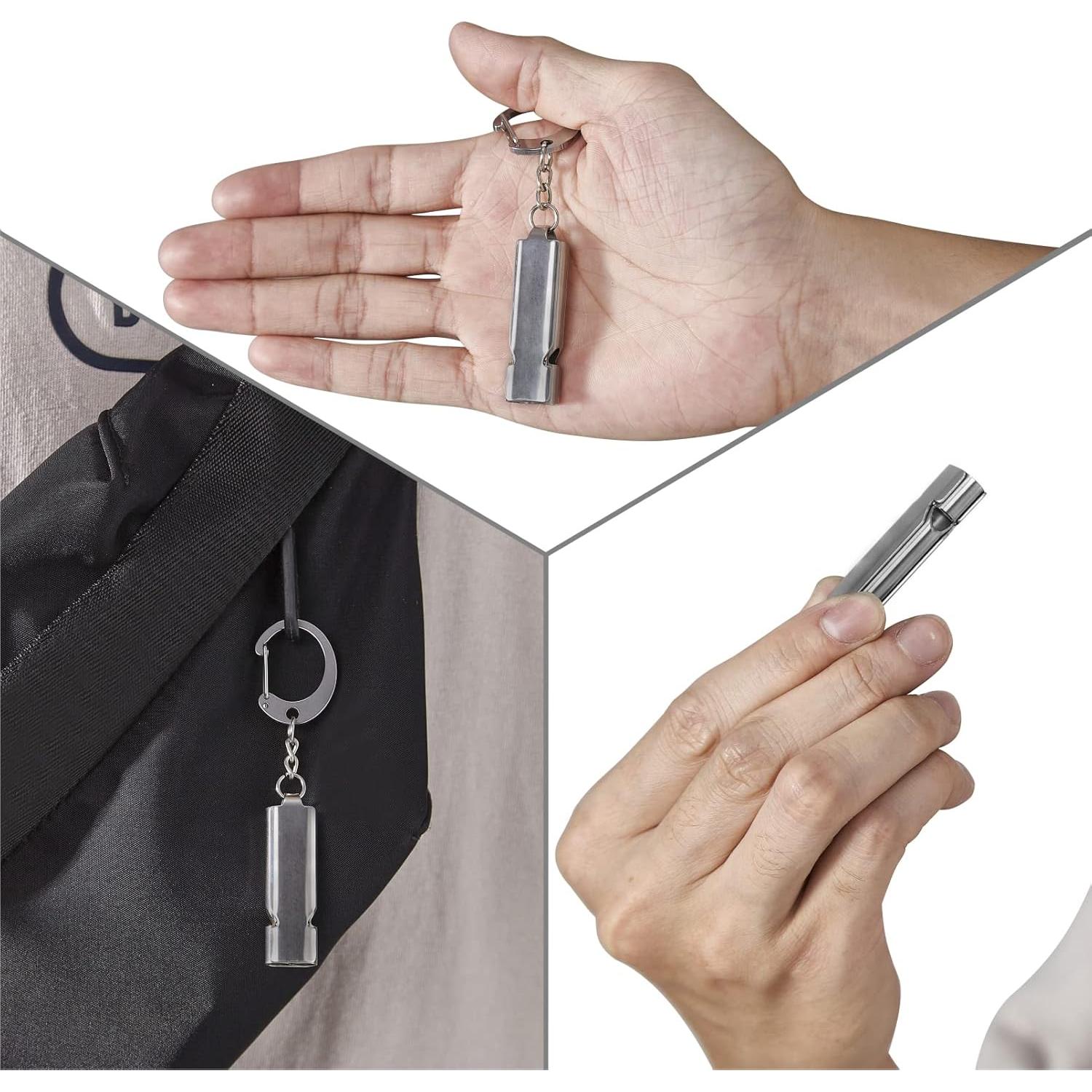 Silbato de Supervivencia AINOORA Acero Inoxidable 2 Piezas