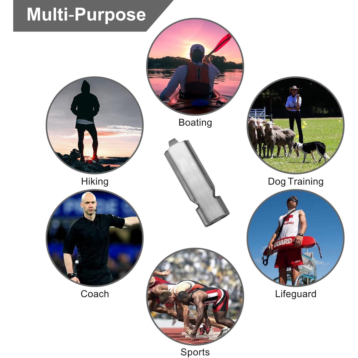 Silbato de Supervivencia AINOORA Acero Inoxidable 2 Piezas