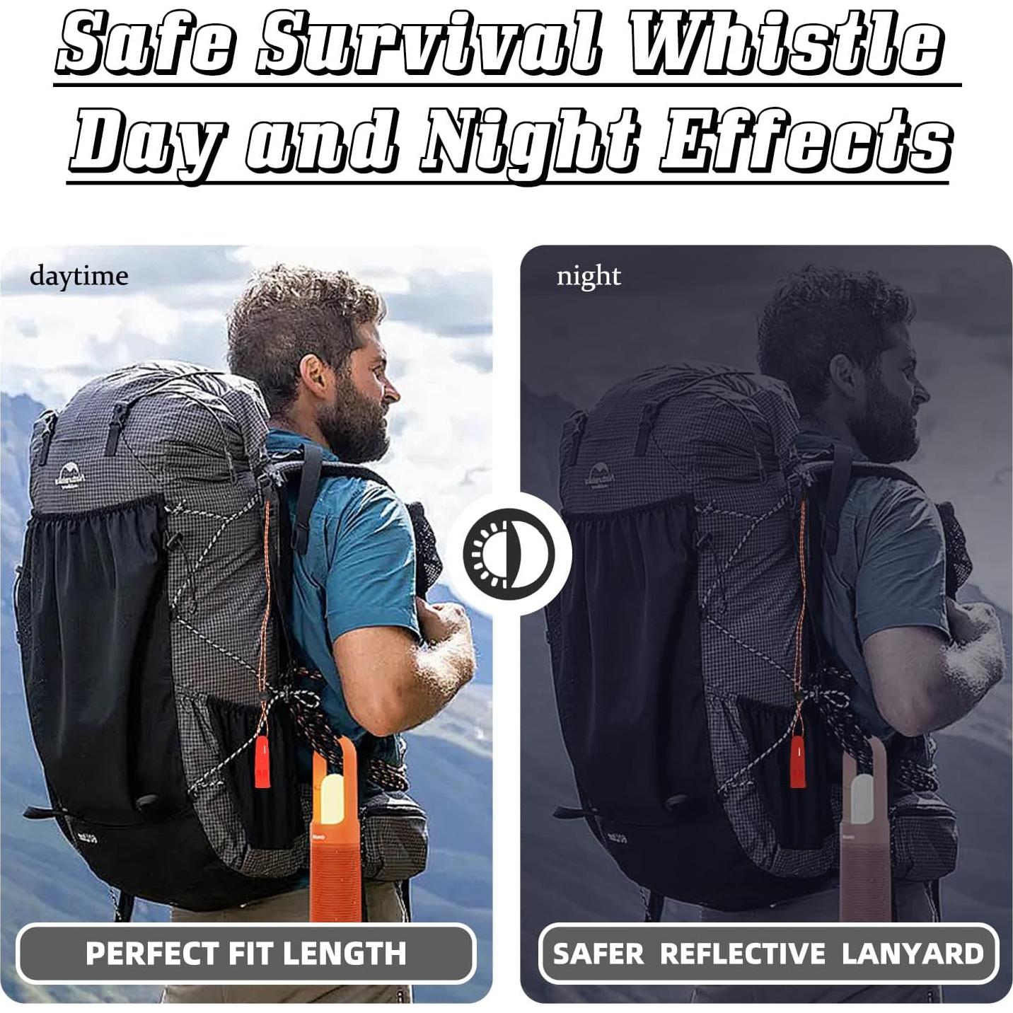 4 Silbatos de Emergencia Eayson con Cordón Ajustable Rojo