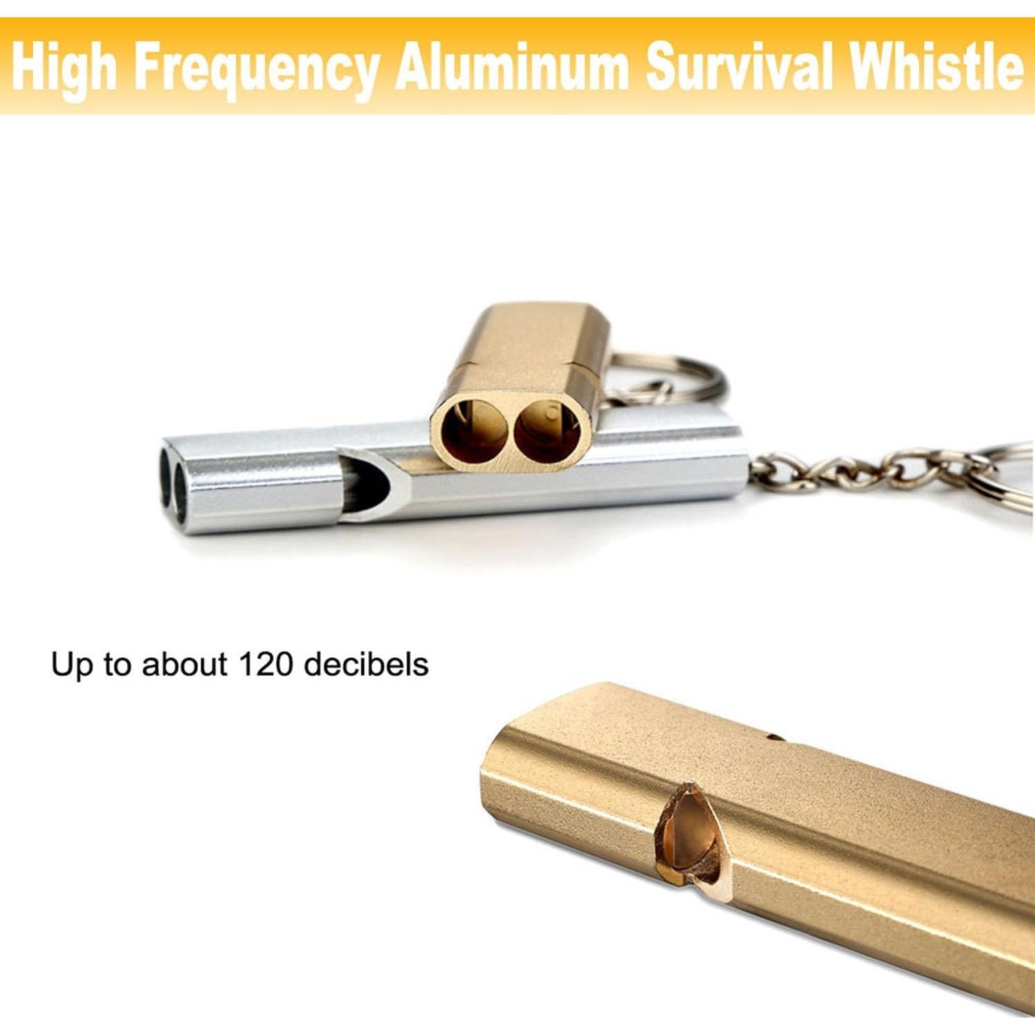 Silbatos de Emergencia Yauende 2 PCS Aluminio Ruidosos