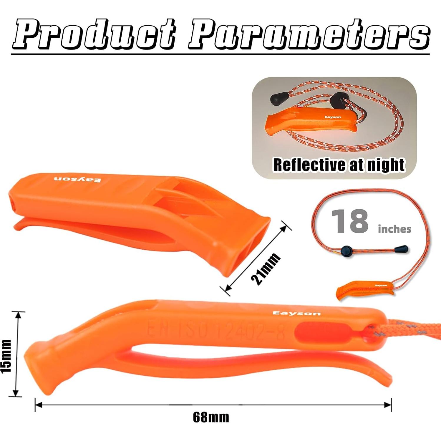 Silbato de Emergencia Eayson ES0009 Naranja 4 Piezas