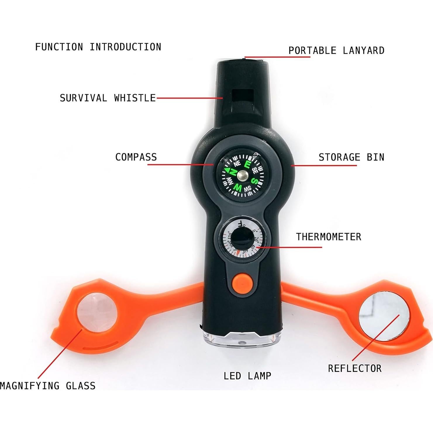 Silbato de Emergencia Splendorflying SFV09001 120dB Negro Naranja