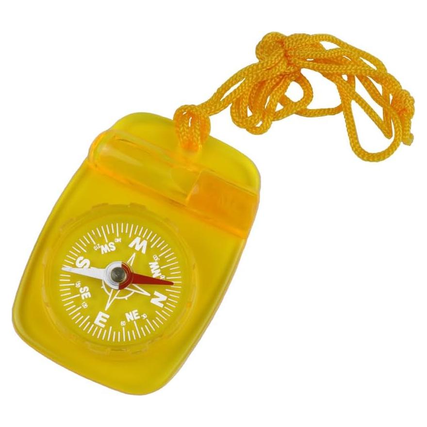 Brújula Skywalker con Lanyard y Silbato de Seguridad Amarillo