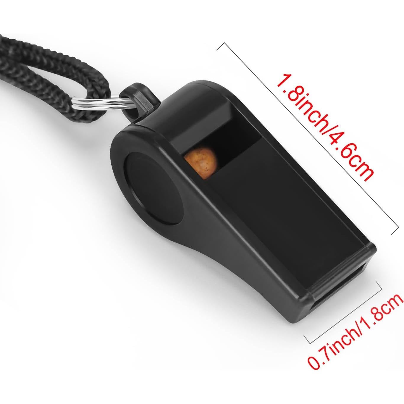 Silbato Fya Sports Negro con Cordón - 120dB, 2 Unidades