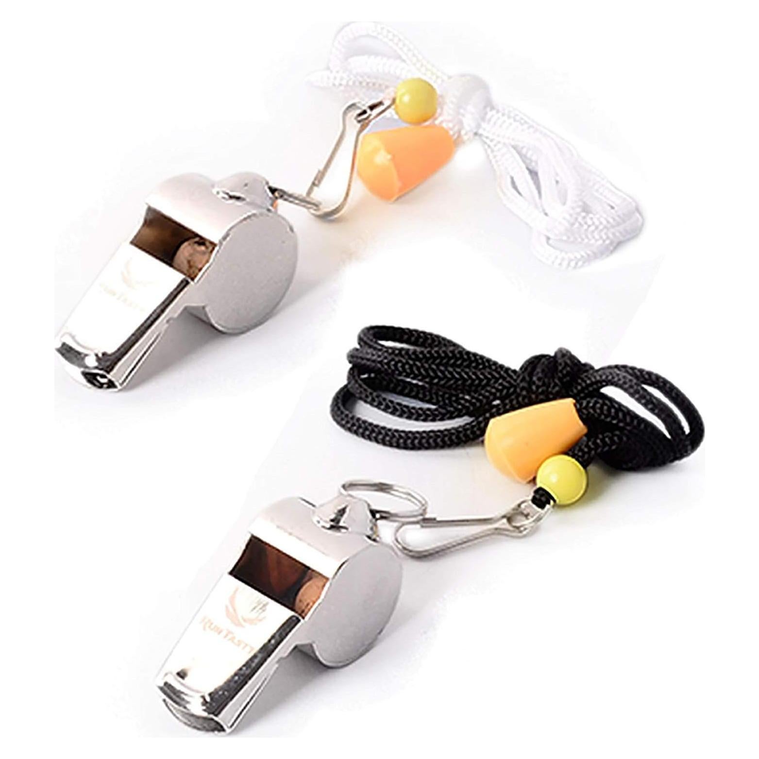 Silbatos de Metal Runtasty Paquete de 2 con Cordón Ajustable