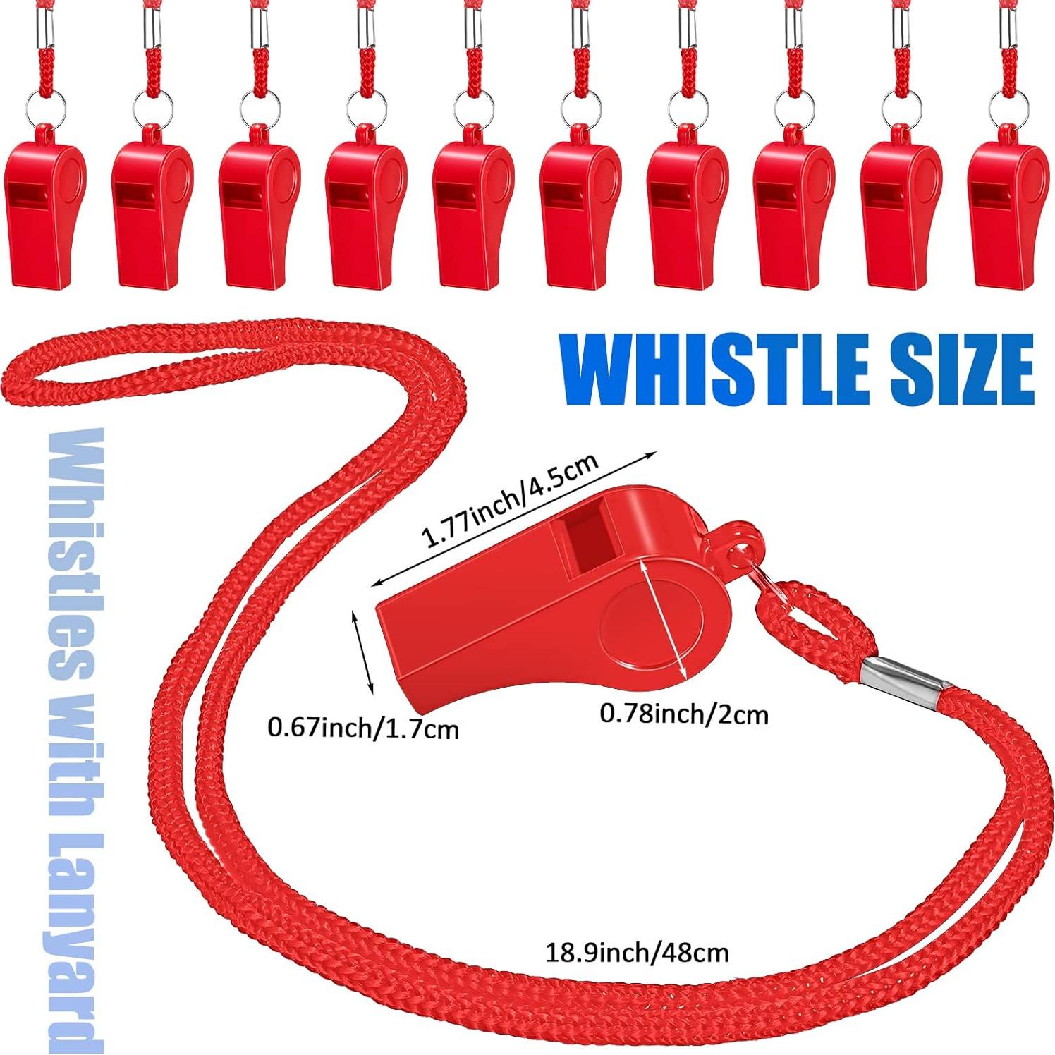 Silbatos de Plástico Flutesan 48 Piezas con Cordón Rojo