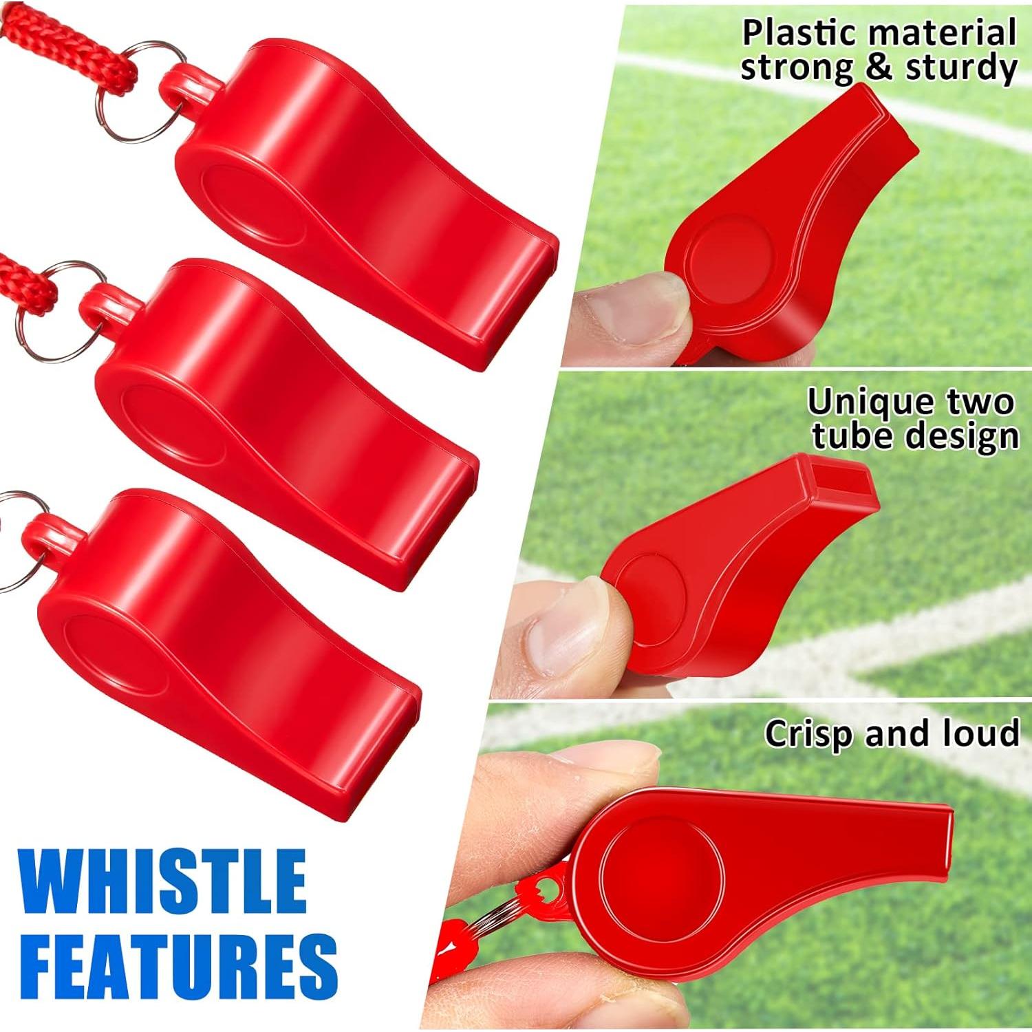 Silbatos de Plástico Flutesan 48 Piezas con Cordón Rojo