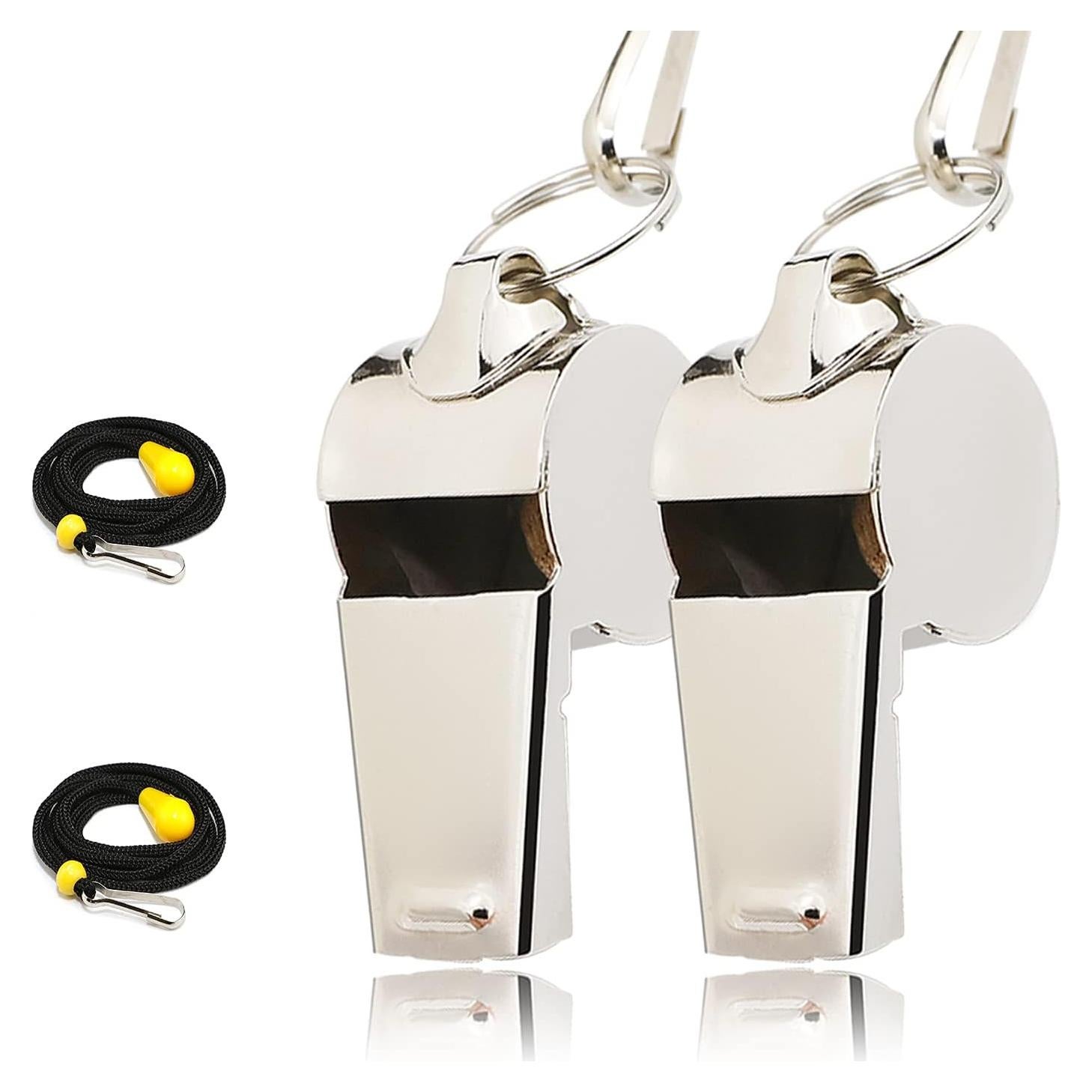 Silbato Deportivo AMBITIONJUMP de Metal con Cordón - 2 Paquetes