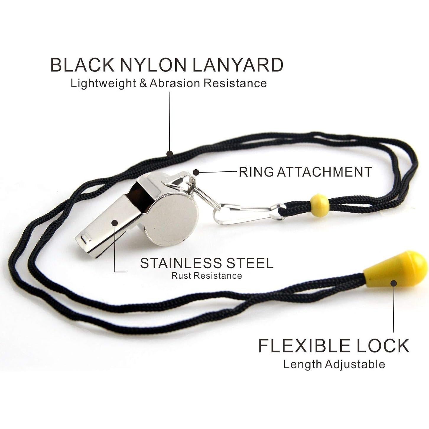 Silbato Deportivo AMBITIONJUMP de Metal con Cordón - 2 Paquetes