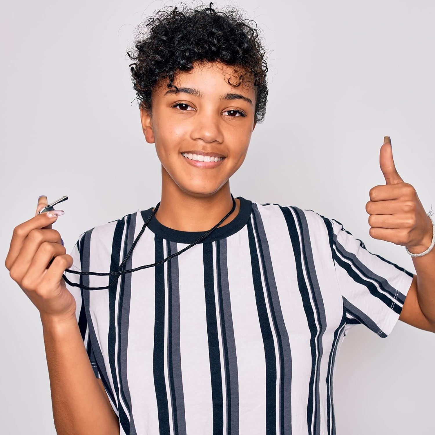 Silbato Deportivo AMBITIONJUMP de Metal con Cordón - 2 Paquetes