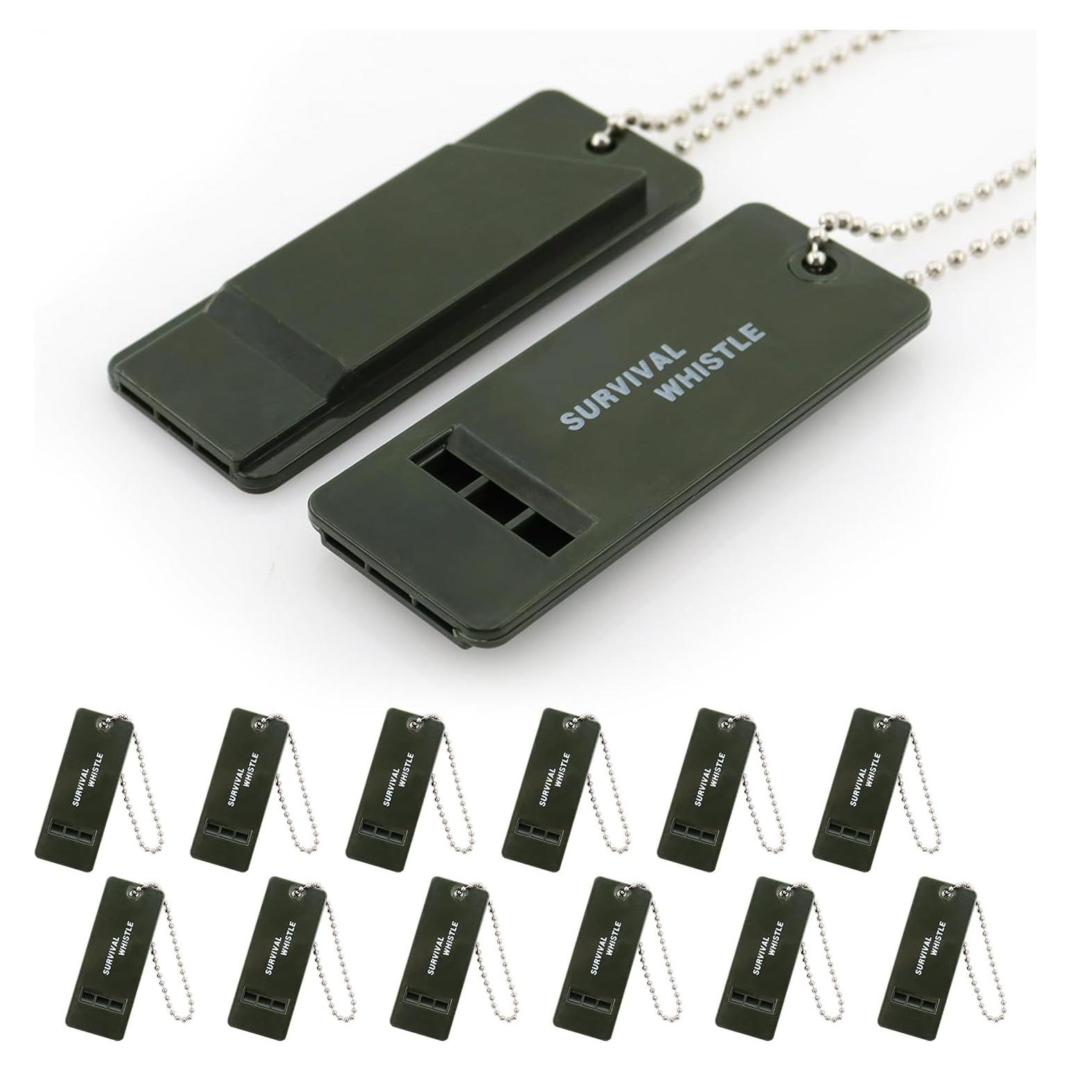 Silbatos de Emergencia Z-LEAP 12 Paquetes Verde Militar