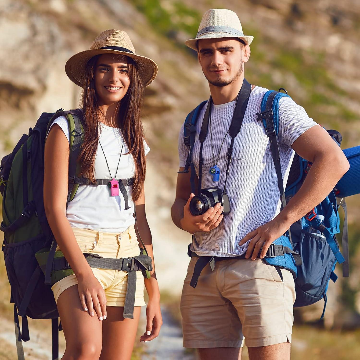Silbato Brújula 2 en 1 Lothee - 7 Pzs Coloridos para Emergencia