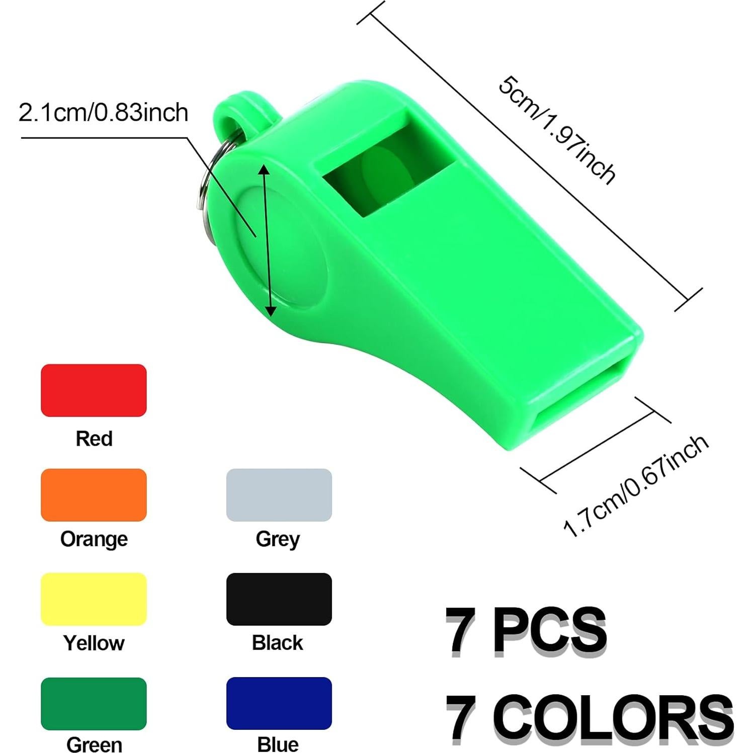 Silbatos Deportivos SANNIX 7 Piezas con Cordón Multicolor