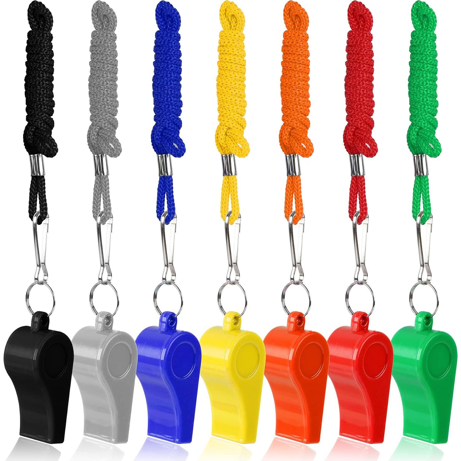 Silbatos Deportivos SANNIX 7 Piezas con Cordón Multicolor