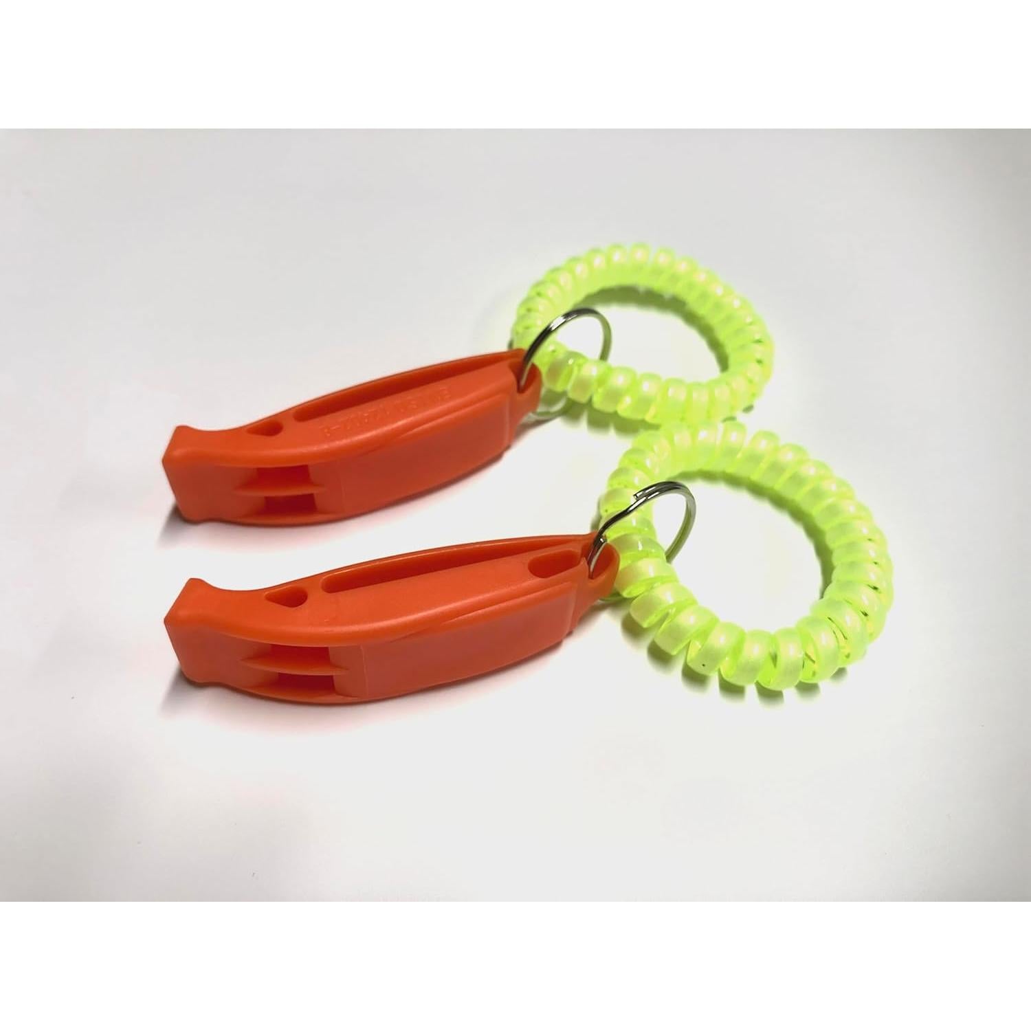 Silbato de Emergencia Doble Tubo 2LL4HM Naranja 2 Paquetes