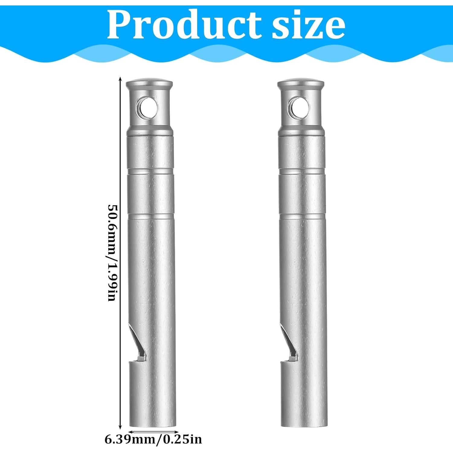 Silbato de Emergencia Titanio ElevateTech 120dB 2 Pcs Plata