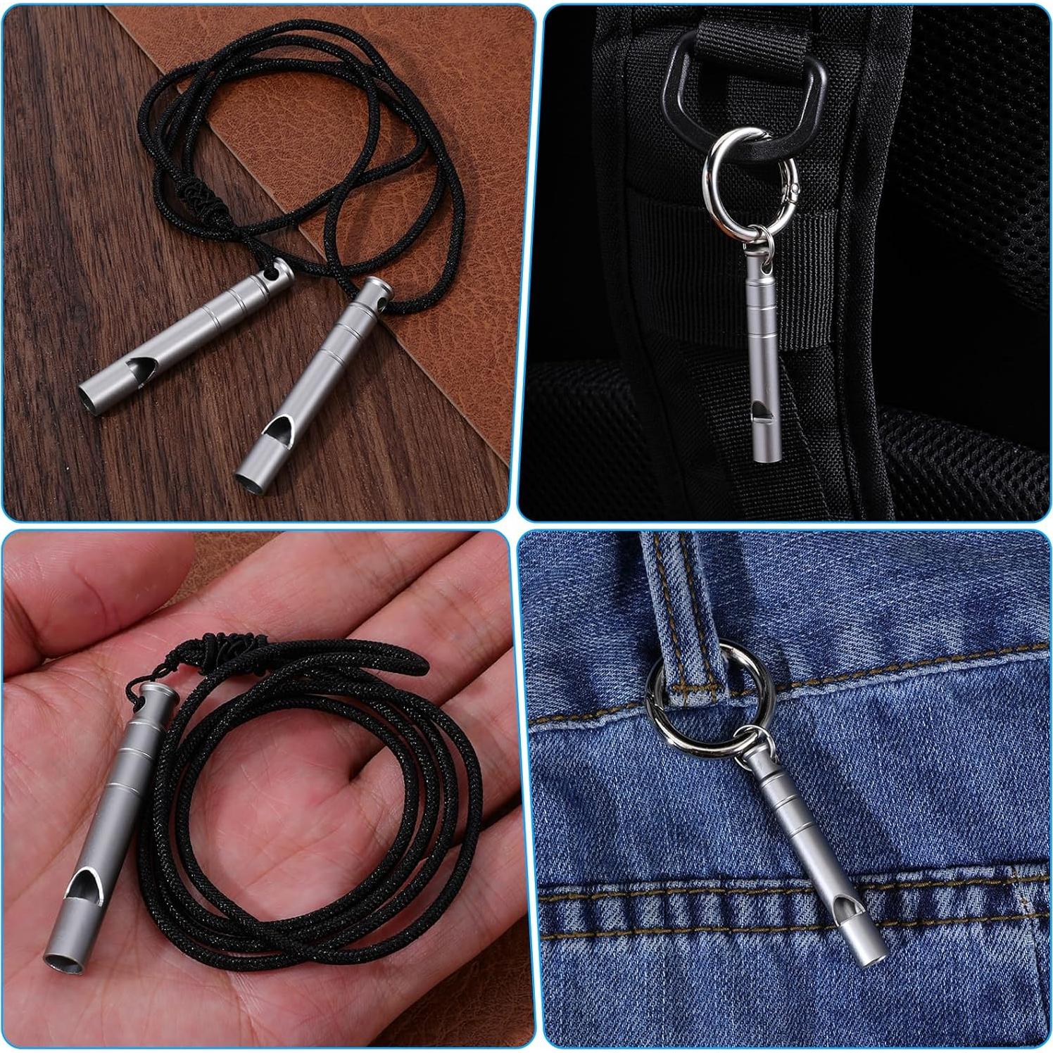 Silbato de Emergencia Titanio ElevateTech 120dB 2 Pcs Plata