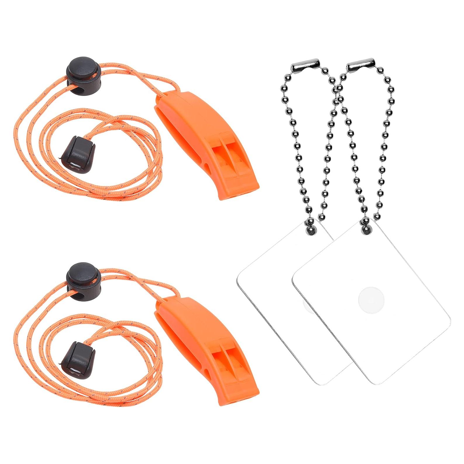 Kit de Supervivencia Eco-Fused: 2 Silbatos y 2 Espejos