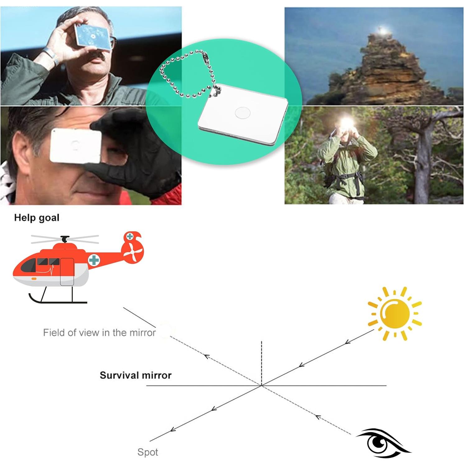 Kit de Supervivencia Eco-Fused: 2 Silbatos y 2 Espejos