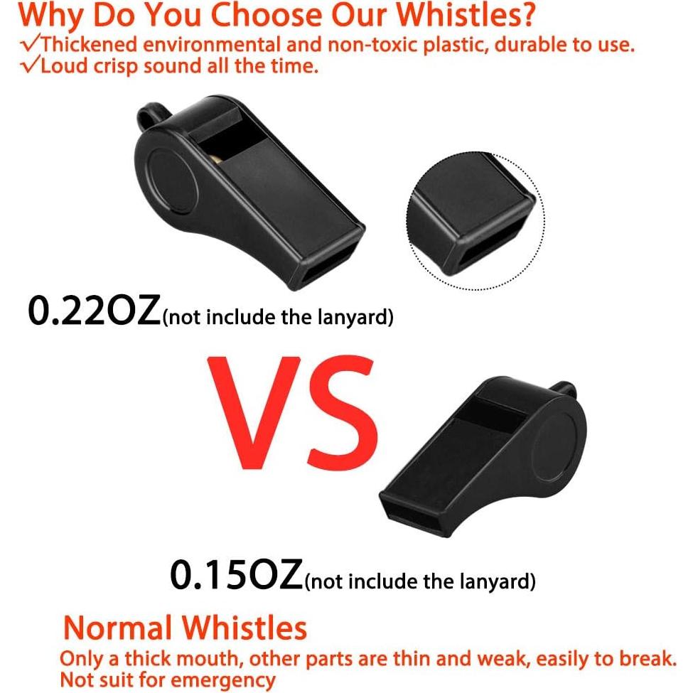 Silbato Deportivo Hipat - 3 Paquetes con Cordón, Sonido 120dB