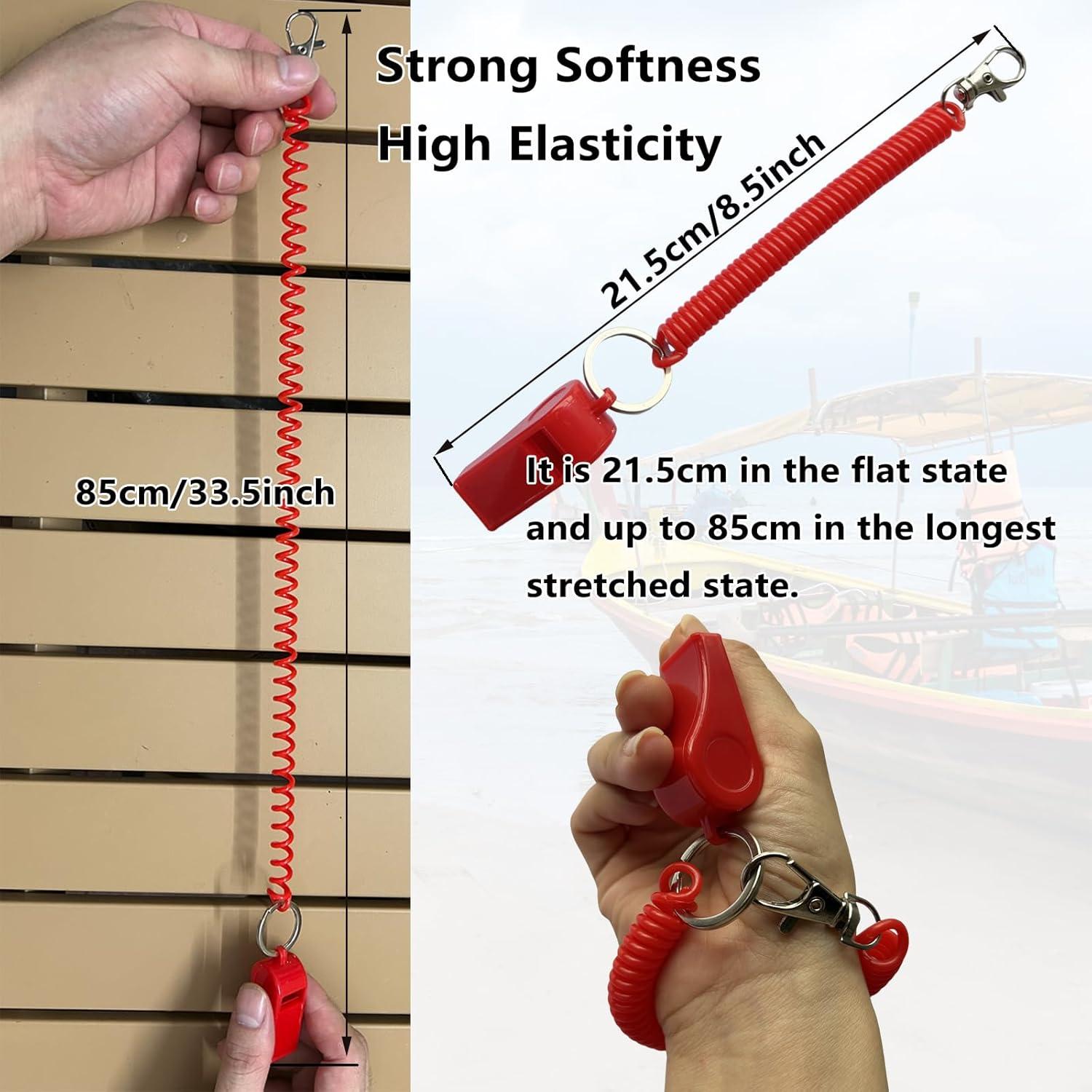 6 Silbatos de Seguridad Ori Yuan con Cuerda Ajustable - Rojo, Azul y Negro