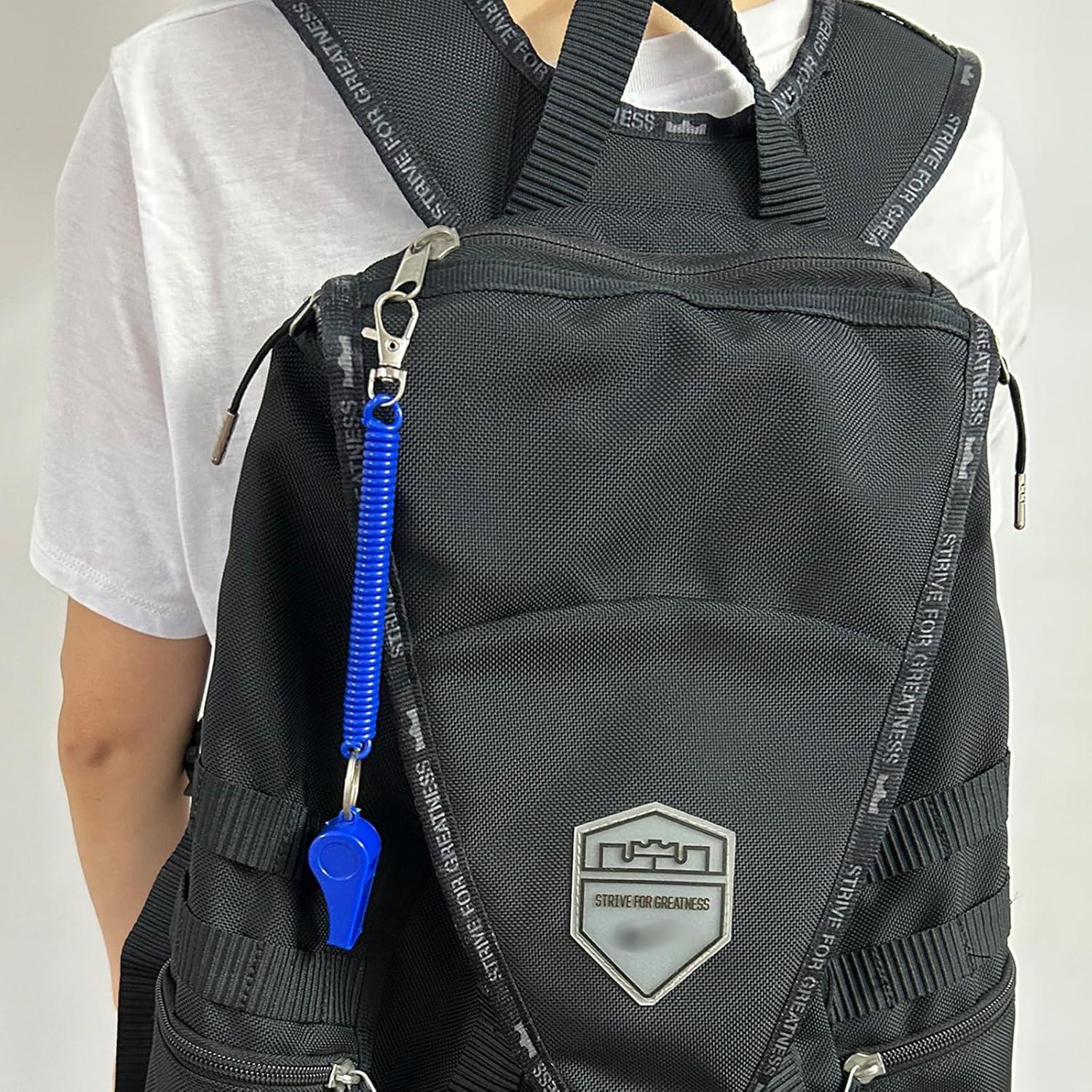 6 Silbatos de Seguridad Ori Yuan con Cuerda Ajustable - Rojo, Azul y Negro