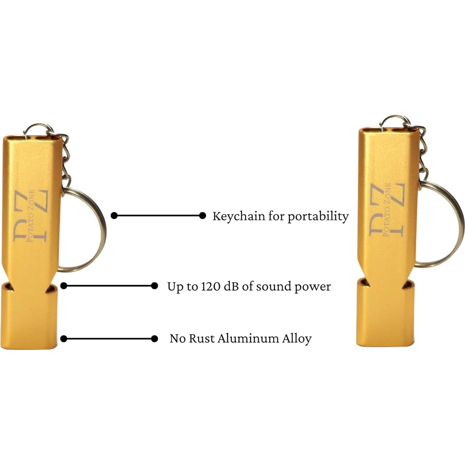 Silbato de Supervivencia Potato Zone 120dB Aluminio Portátil