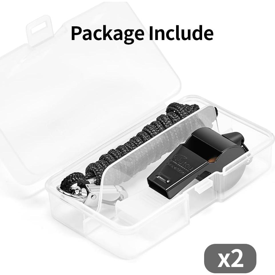 Silbato de Acero Inoxidable HUTOU L4820SH - 2 Pcs con Cordón