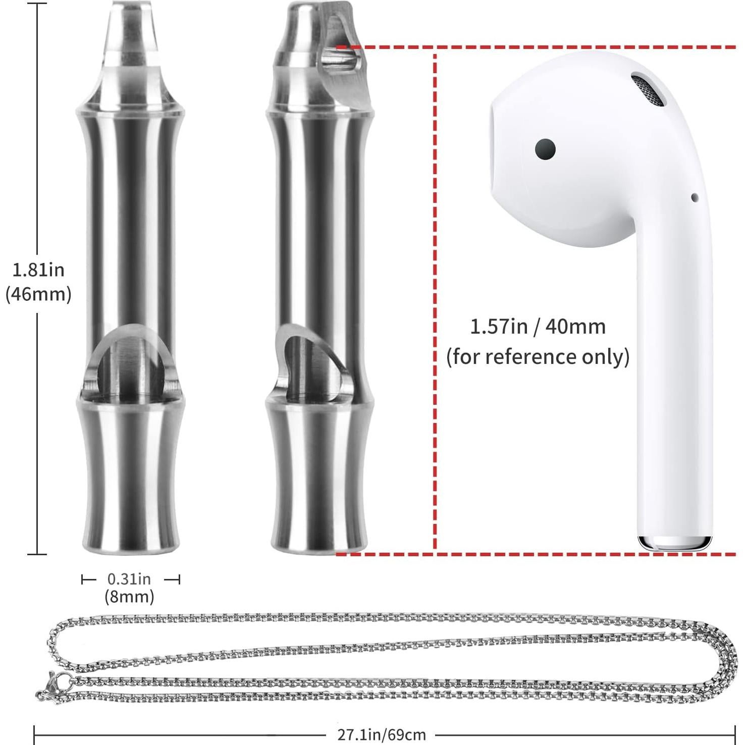 Silbato de Titanio Dantoel Super Ruidoso 120dB para Emergencias
