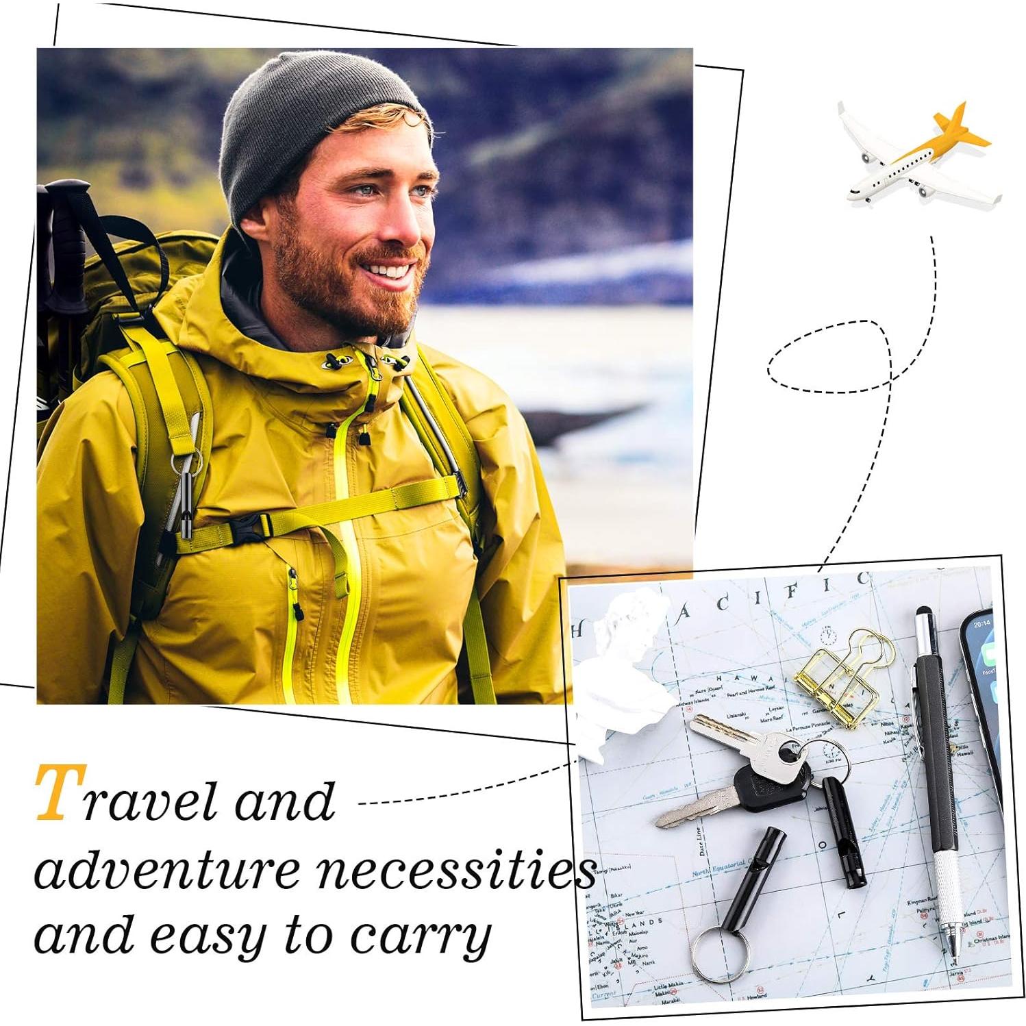 Silbatos de Emergencia Weewooday 12 Piezas Aluminio Negro