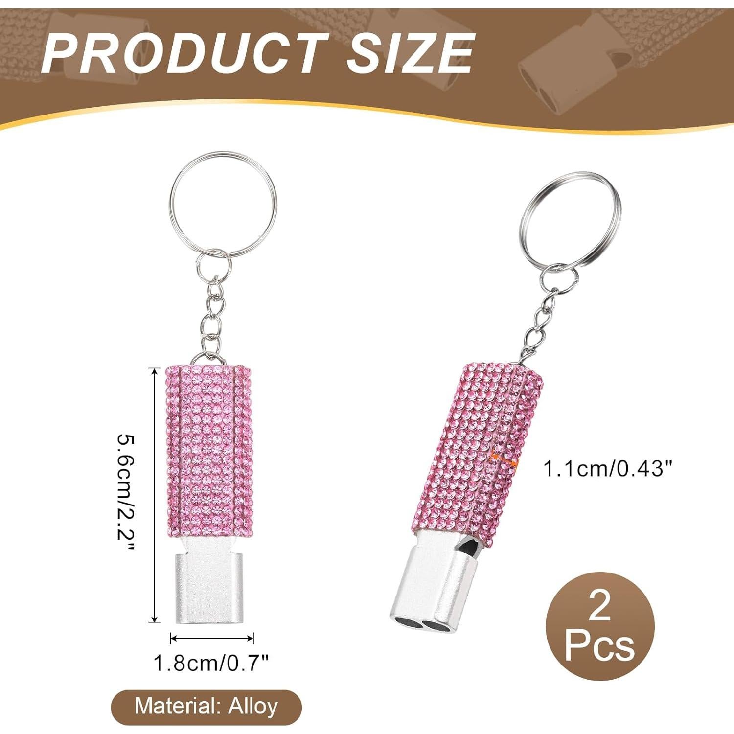 Silbato de Emergencia PATIKIL con Llavero Rosa 2 Pcs