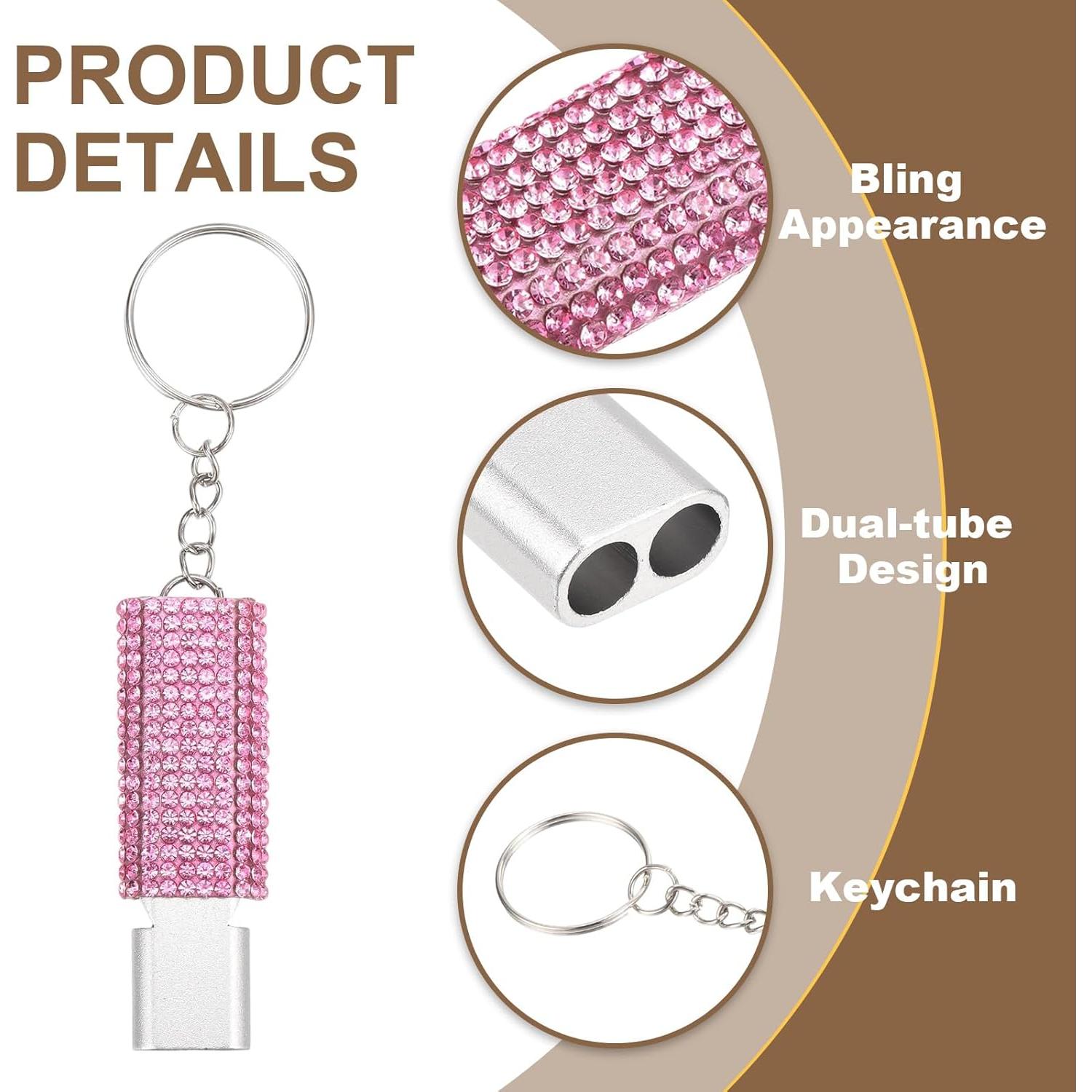 Silbato de Emergencia PATIKIL con Llavero Rosa 2 Pcs