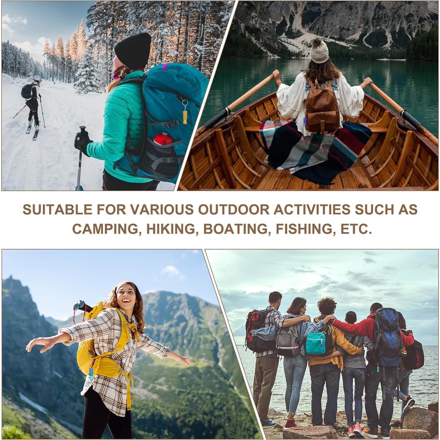 Silbato de Emergencia PATIKIL con Llavero Rosa 2 Pcs