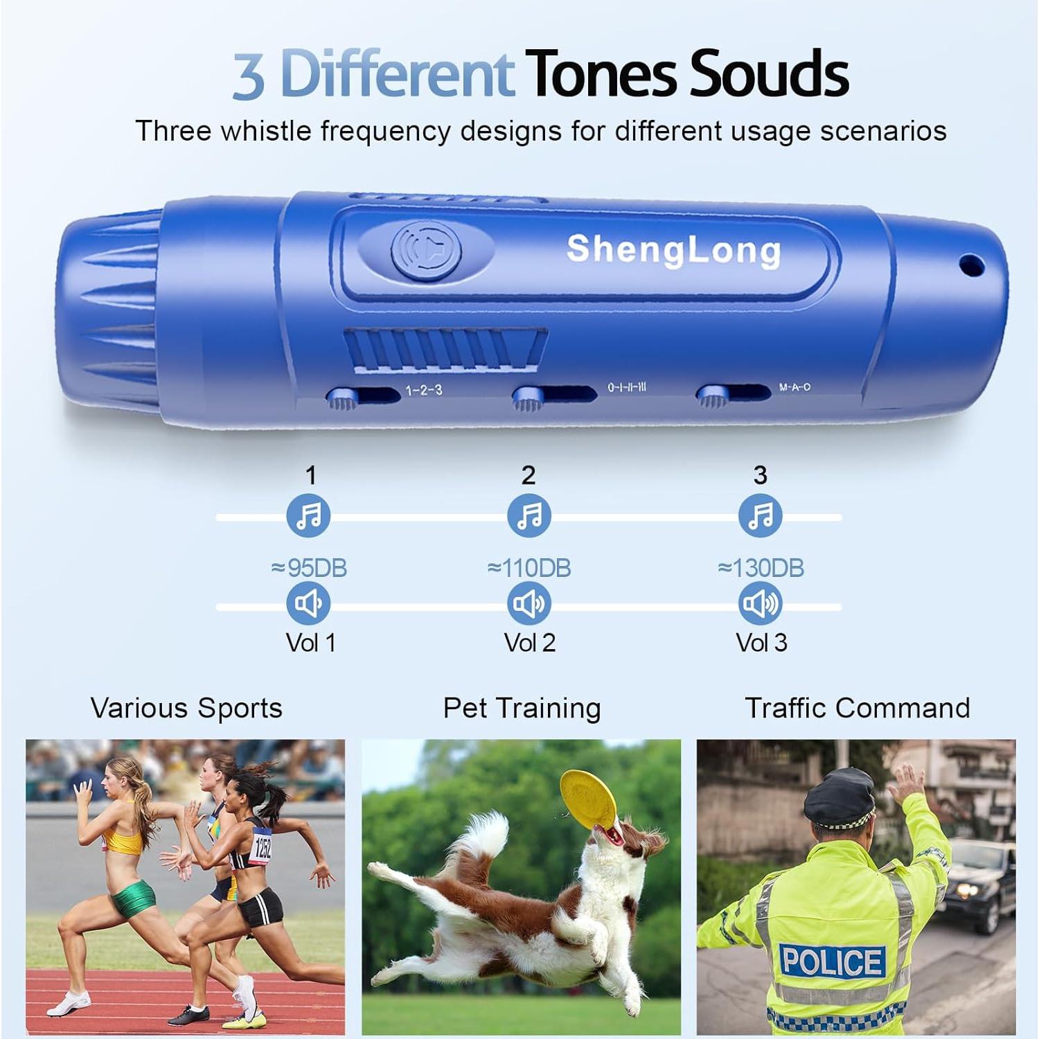 Silbato Electrónico Shenglong US3-2024 con 3 Tonos y Volumen Ajustable
