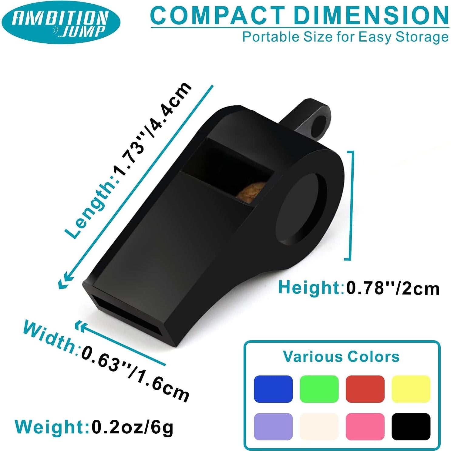 Paquete de 8 Silbatos de Plástico AMBITIONJUMP - Sonido Fuerte