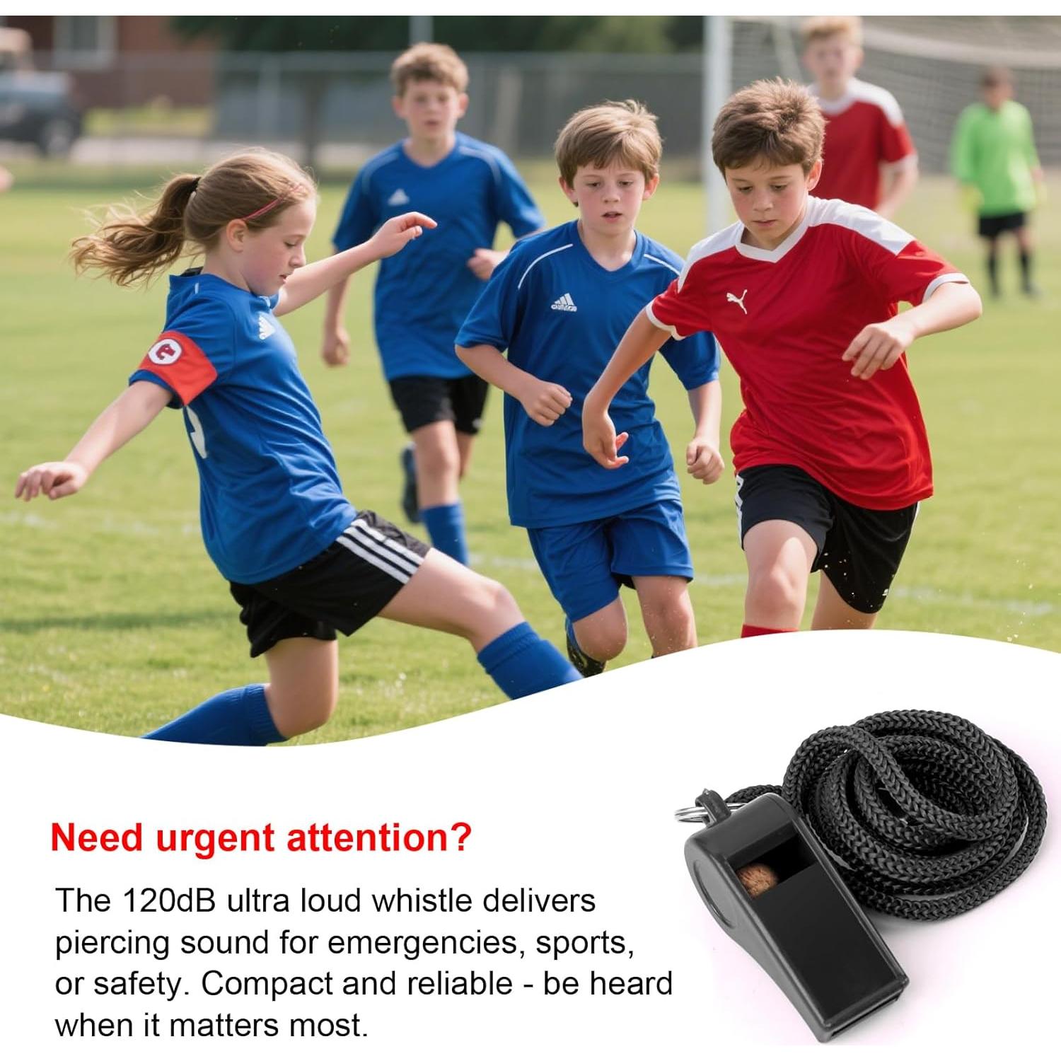 Paquete de 8 Silbatos Coloridos Seakii con Cuerdas 120dB