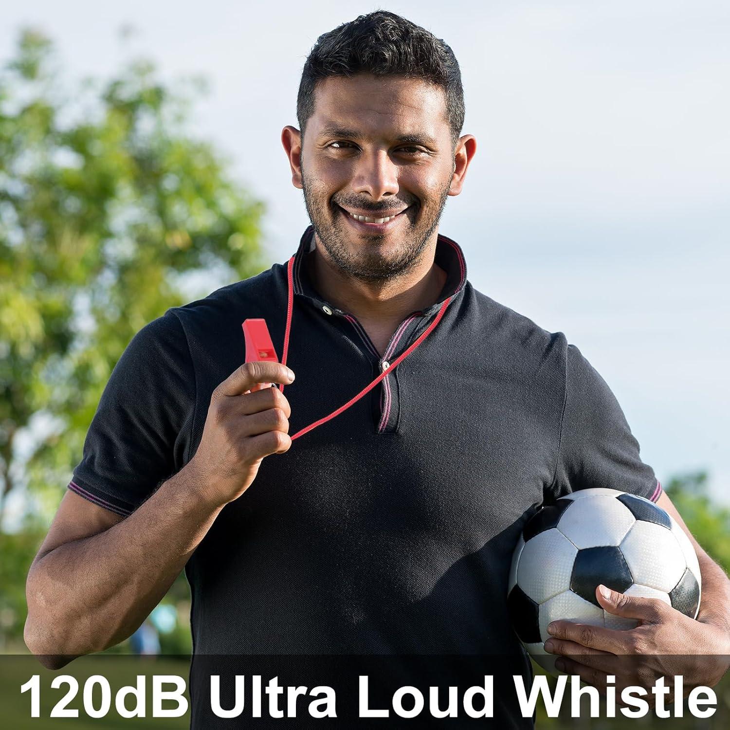 Paquete de 8 Silbatos Coloridos Seakii con Cuerdas 120dB