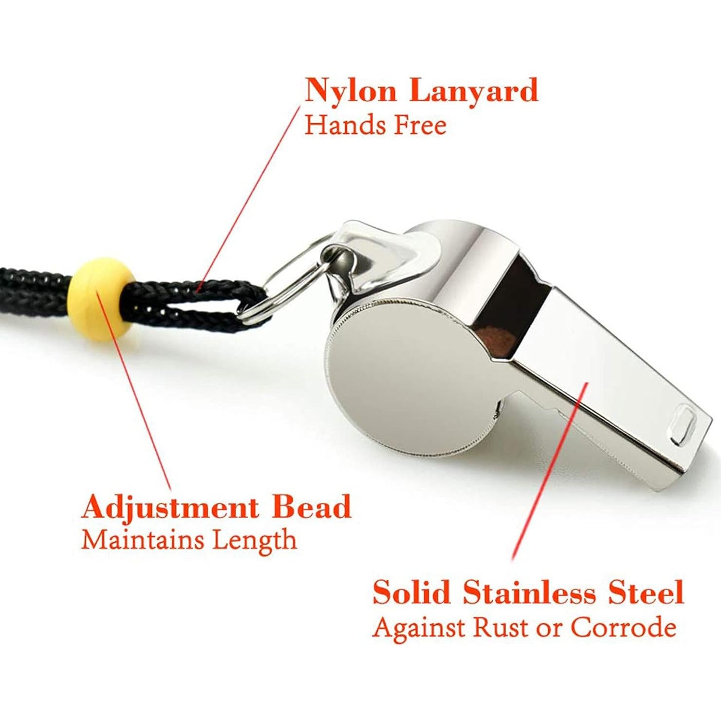 Paquete de 3 Silbatos Deportivos Hipat de Acero Inoxidable