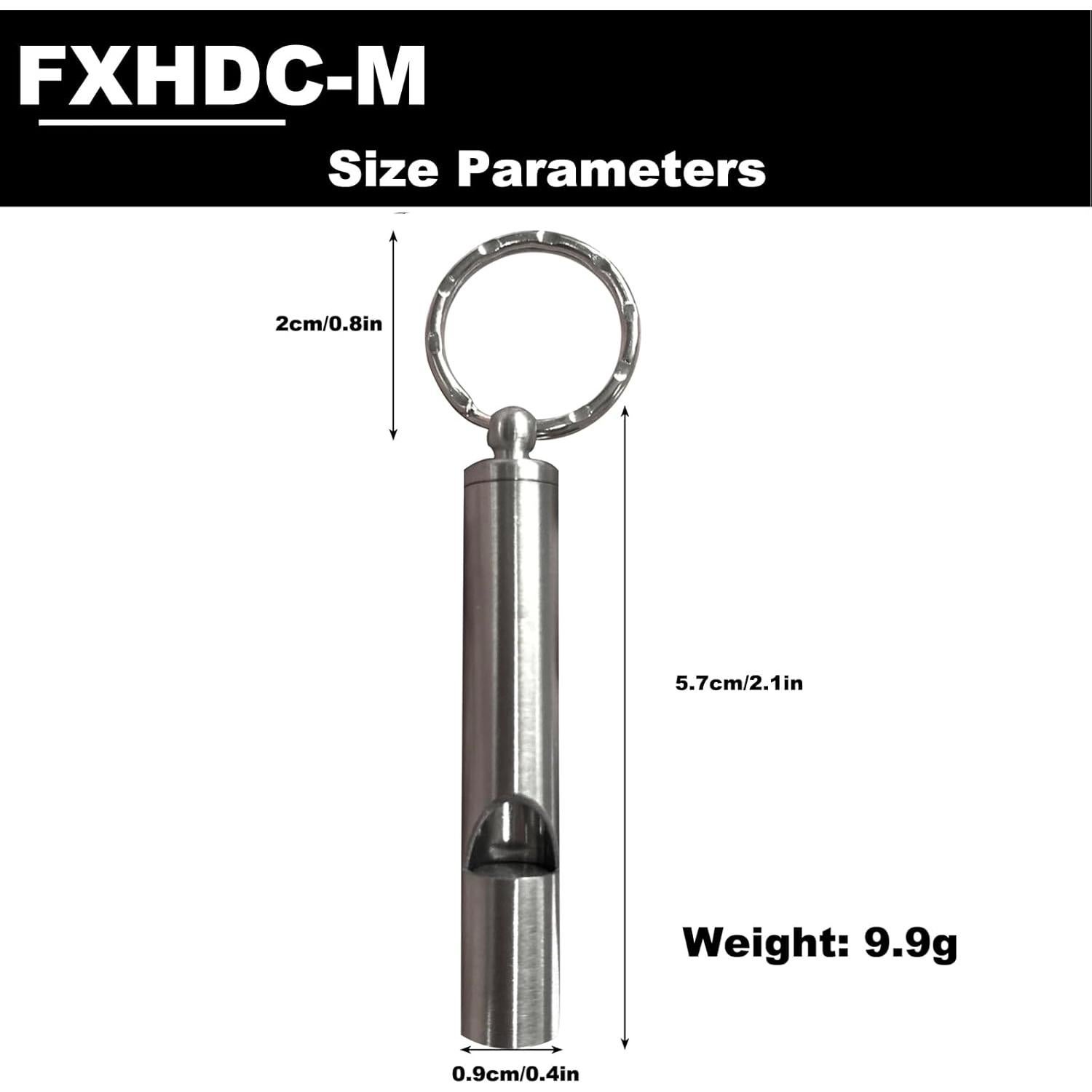 2 Silbatos de Acero Inoxidable FXHDC-M para Emergencias