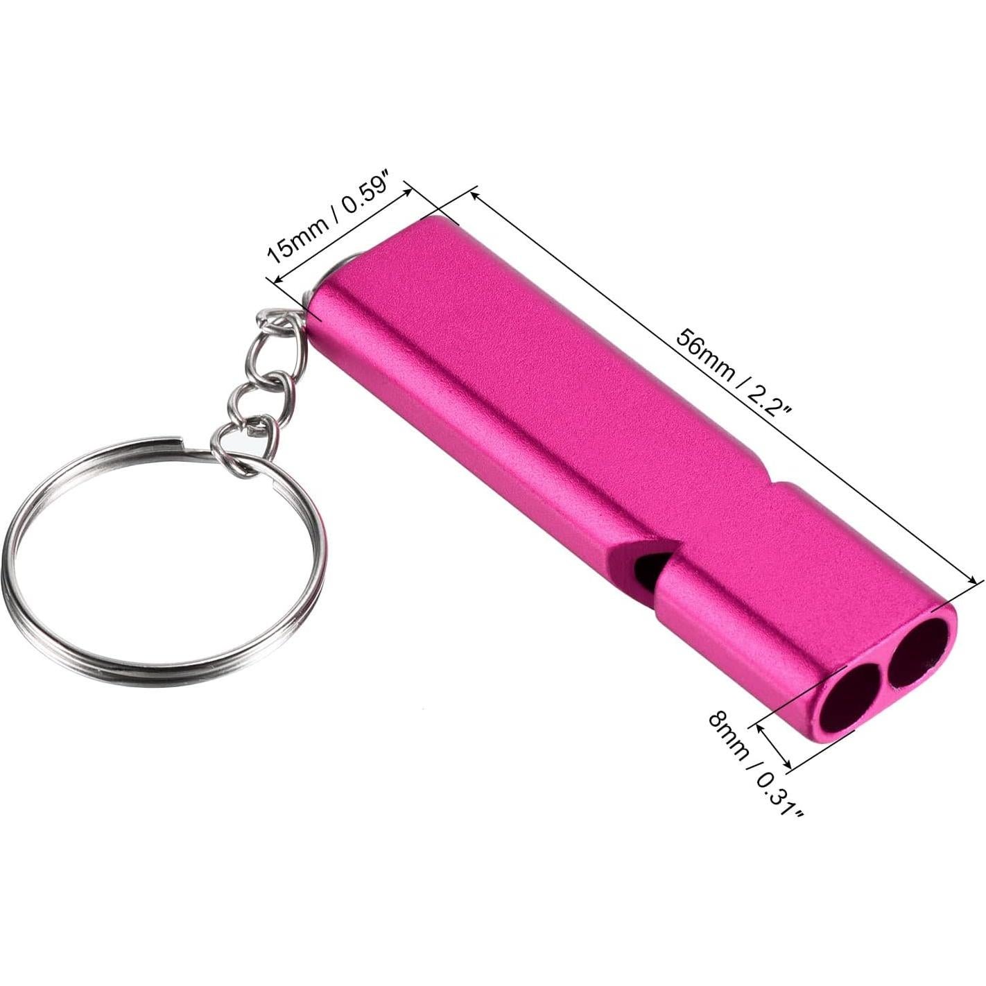 Silbato de Supervivencia PATIKIL Doble Tubo Aluminio Rosa