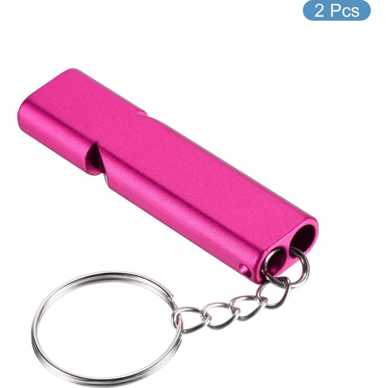 Silbato de Supervivencia PATIKIL Doble Tubo Aluminio Rosa