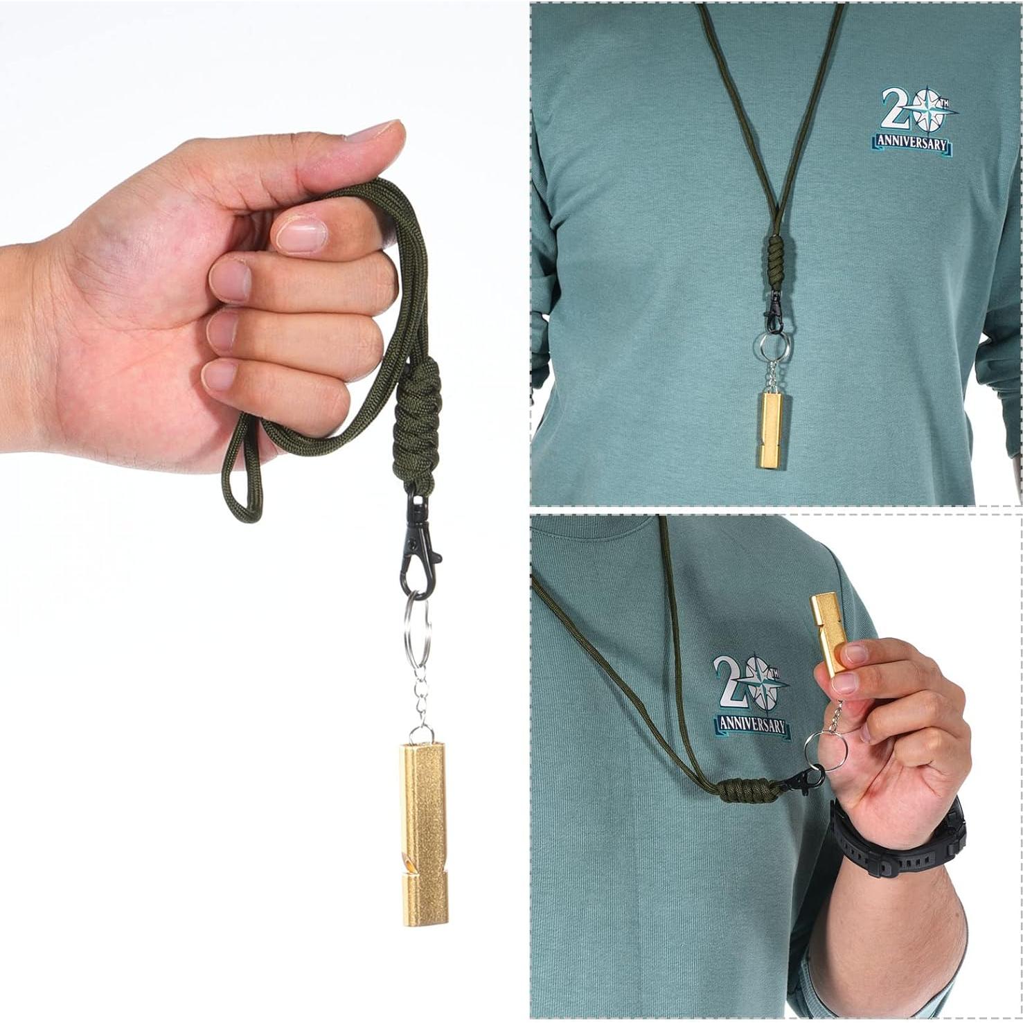 Silbato de Supervivencia PATIKIL Doble Tubo Aluminio Rosa